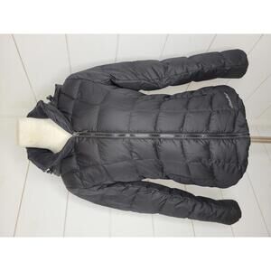 Eddie Bauer XS black fauz fur hooded puffer coat